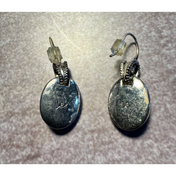 Liz Claiborne Silver-Tone Earrings With Blue Stone For Pierced Ears - Picture 13 of 14